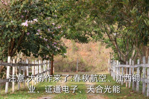 注意,大動作來了:春秋航空、江西銅業(yè)、證通電子、天合光能