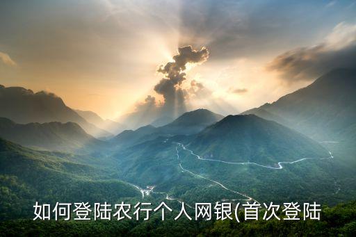 如何登陸農行個人網銀(首次登陸