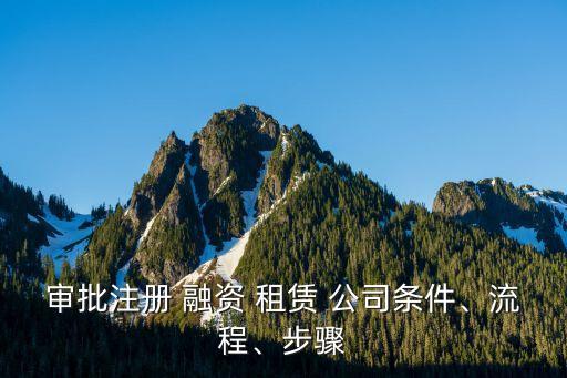 審批注冊(cè) 融資 租賃 公司條件、流程、步驟