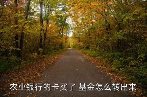 農業(yè)銀行的卡買了 基金怎么轉出來