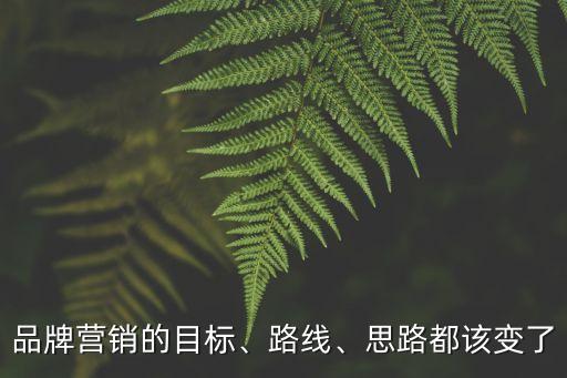 品牌營(yíng)銷(xiāo)的目標(biāo)、路線、思路都該變了
