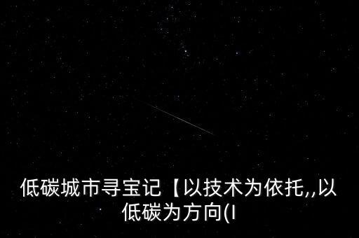 低碳城市尋寶記【以技術為依托,,以低碳為方向(I