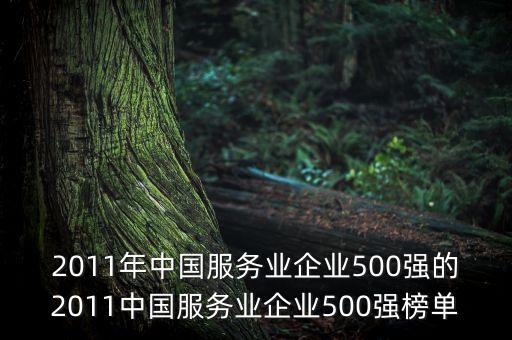 2011年中國服務業(yè)企業(yè)500強的2011中國服務業(yè)企業(yè)500強榜單