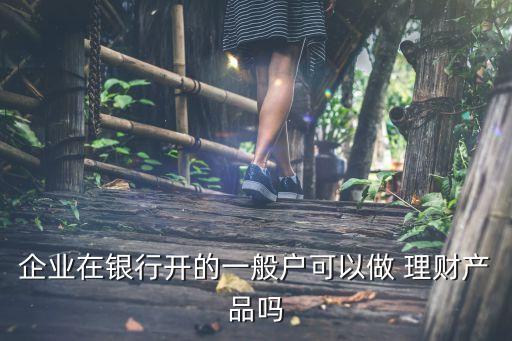 企業(yè)在銀行開的一般戶可以做 理財產品嗎