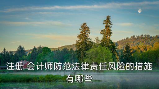 注冊 會(huì)計(jì)師防范法律責(zé)任風(fēng)險(xiǎn)的措施有哪些
