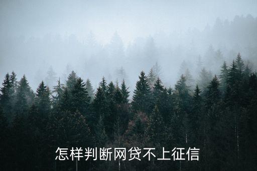 怎樣判斷網貸不上征信