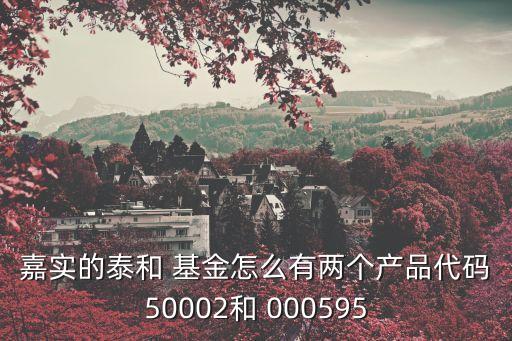 嘉實(shí)的泰和 基金怎么有兩個產(chǎn)品代碼50002和 000595