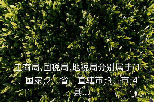 工商局,國稅局,地稅局分別屬于(1、國家;2、省、直轄市;3、市;4、縣...