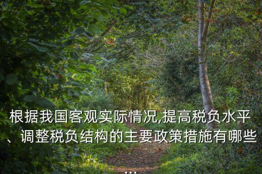 根據(jù)我國(guó)客觀實(shí)際情況,提高稅負(fù)水平、調(diào)整稅負(fù)結(jié)構(gòu)的主要政策措施有哪些...