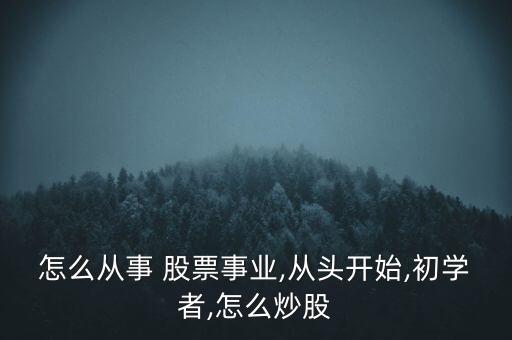 怎么從事 股票事業(yè),從頭開(kāi)始,初學(xué)者,怎么炒股
