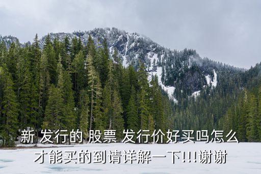 新 發(fā)行的 股票 發(fā)行價(jià)好買嗎怎么才能買的到請?jiān)斀庖幌?!!謝謝