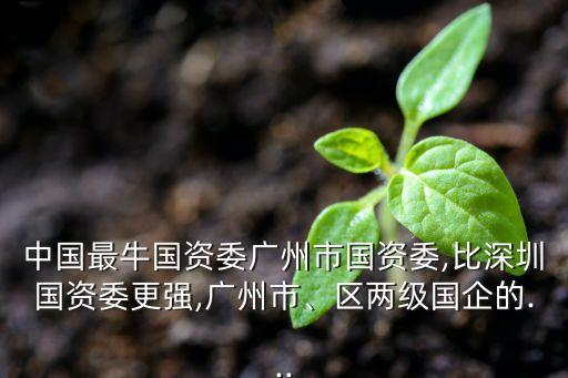 中國最牛國資委廣州市國資委,比深圳國資委更強,廣州市、區(qū)兩級國企的...
