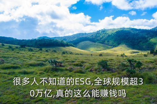 很多人不知道的ESG,全球規(guī)模超30萬(wàn)億,真的這么能賺錢(qián)嗎