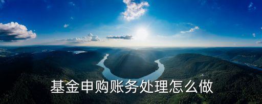  基金申購賬務處理怎么做