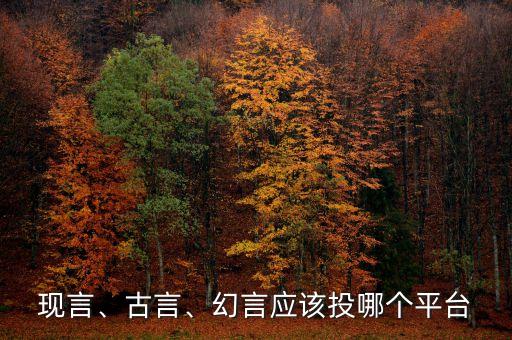 現(xiàn)言、古言、幻言應(yīng)該投哪個(gè)平臺(tái)