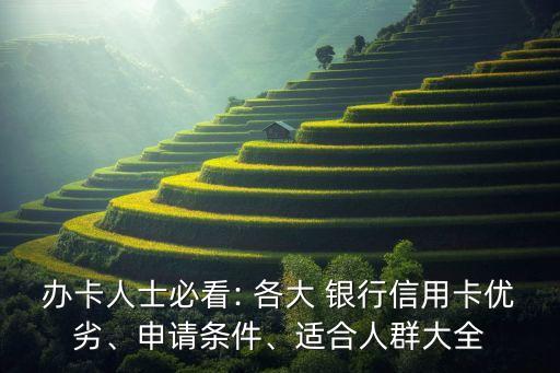 辦卡人士必看: 各大 銀行信用卡優(yōu)劣、申請(qǐng)條件、適合人群大全