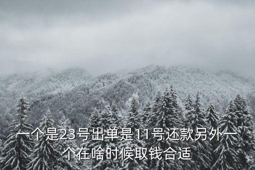 一個(gè)是23號(hào)出單是11號(hào)還款另外一個(gè)在啥時(shí)候取錢(qián)合適