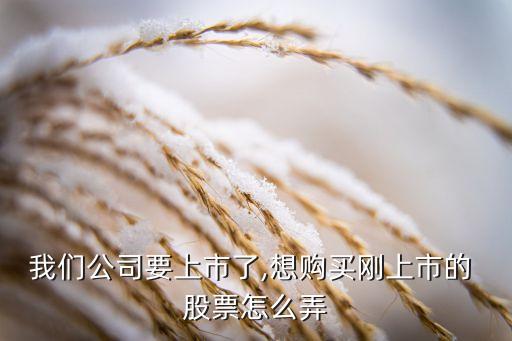 我們公司要上市了,想購(gòu)買剛上市的 股票怎么弄