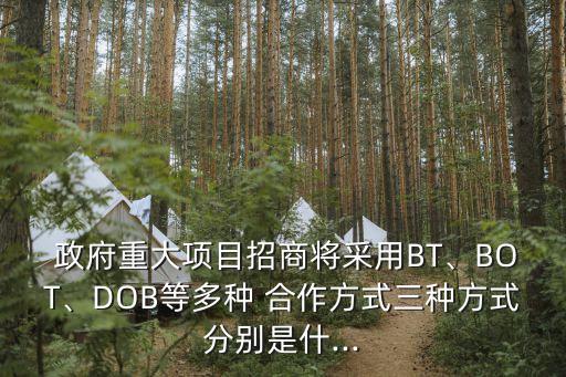  政府重大項目招商將采用BT、BOT、DOB等多種 合作方式三種方式分別是什...