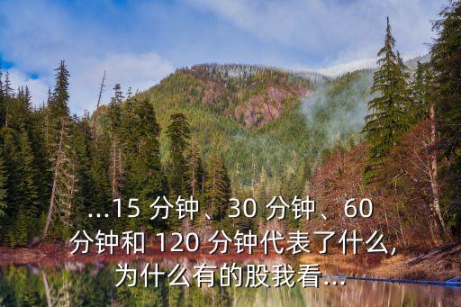 ...15 分鐘、30 分鐘、60 分鐘和 120 分鐘代表了什么,為什么有的股我看...