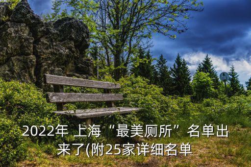 2022年 上?！白蠲缼泵麊纬鰜砹?附25家詳細(xì)名單