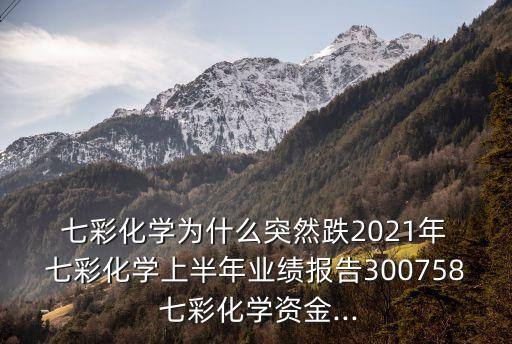  七彩化學(xué)為什么突然跌2021年 七彩化學(xué)上半年業(yè)績報(bào)告300758 七彩化學(xué)資金...
