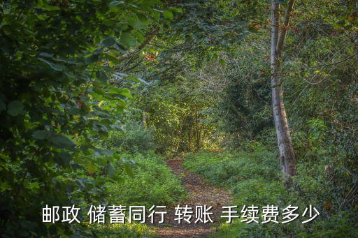  郵政 儲蓄同行 轉賬 手續(xù)費多少