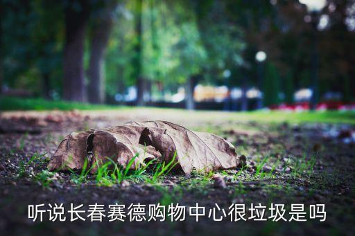 聽說長(zhǎng)春賽德購物中心很垃圾是嗎