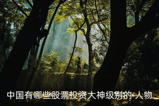 中國有哪些股票投資大神級(jí)別的 人物